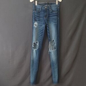 Flying Monkey Ripped Dark Blue Skinny Jeans